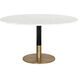 Massie 54 X 30 inch White Marble Dining Table